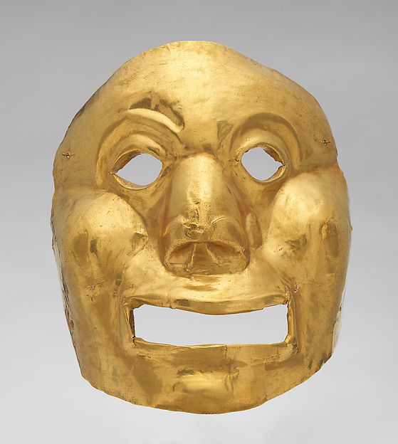 Hammered gold Calima Ilama mask in The Met collection
